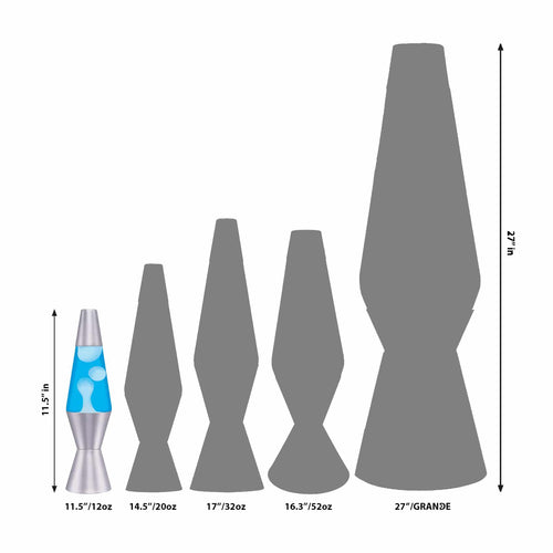 11.5" LAVA� Lamp - White/Blue/Silver Size Comparison