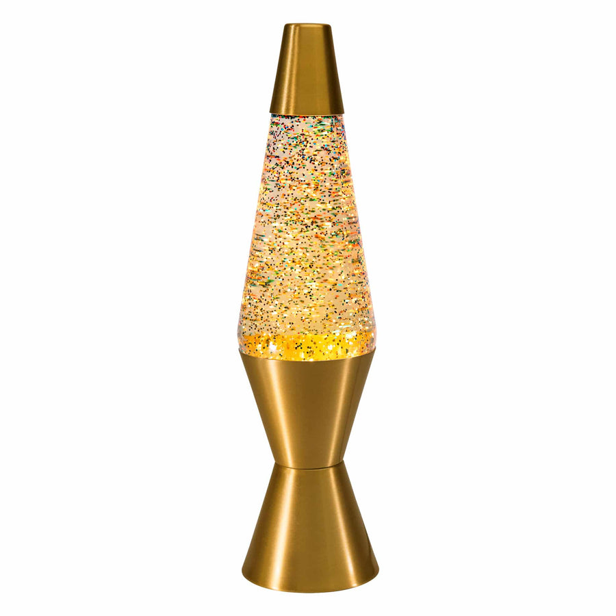 14.5" LAVA LAMP RAINBOW GLITTER - CLEAR/GOLD Select 3-0021