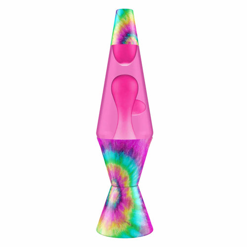 14.5" LAVA� Lamp - Tie Dye Pink Spiral - pink wax, pink liquid, tie dye base and cap